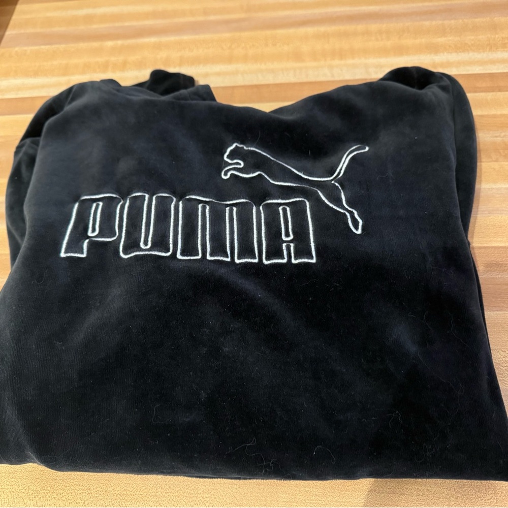Puma Black Velour Hoodie